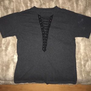 Tie Up V-Neck T-Shirt
